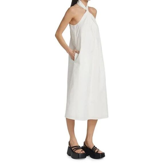 ANINE BING NWOT Cosette Cotton Halter Dress Size M White Midi - Picture 5 of 10